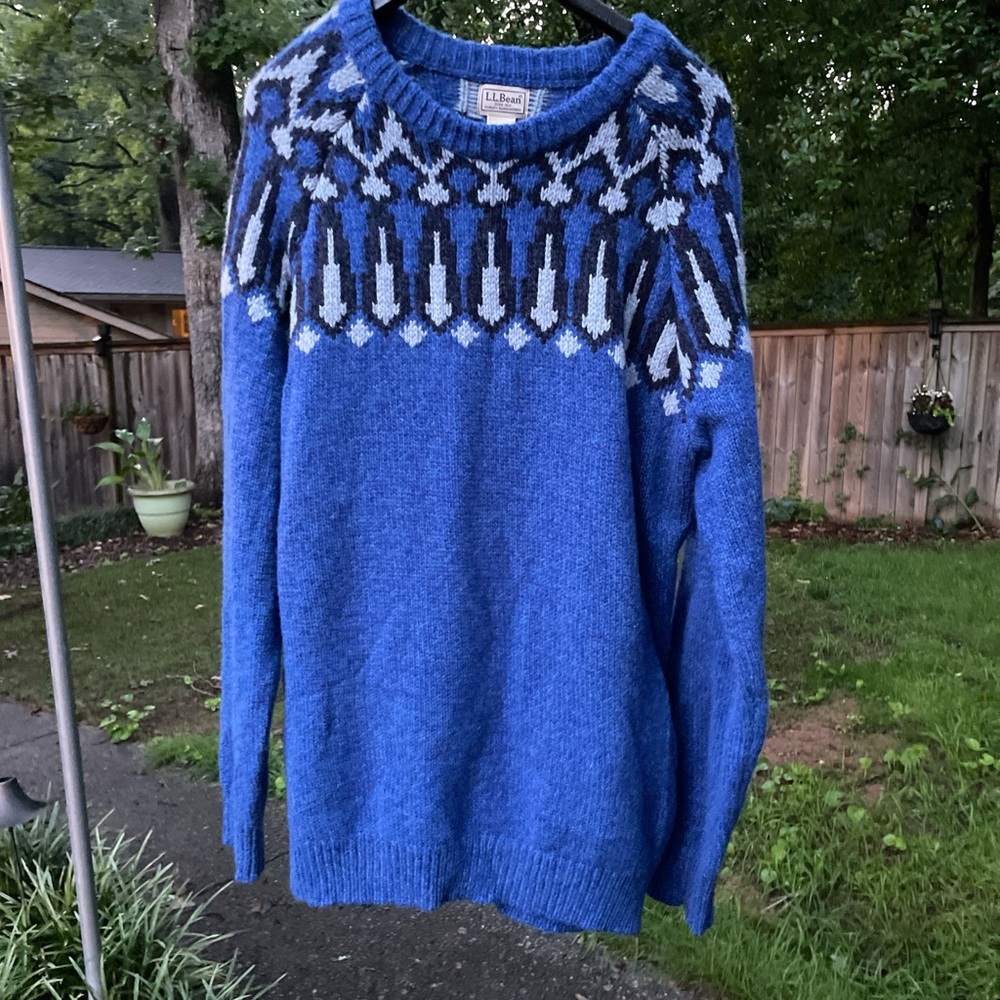 L.L. Bean Mens New With Tags Nordic Blue Sweater